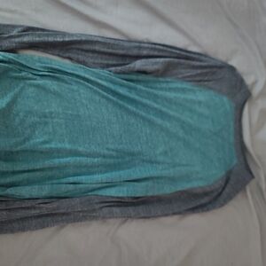 American Apparel Teal and Charcoal Long Sleeve Shirt